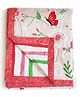 Silverlinen Butterfly Print Cotton Reversible Single Dohar Blanket - Pink