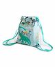 Silverlinen Quilted Cotton Drawstring Bag Dinosaur Print - Blue 