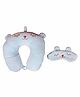 Skylofts Soft Micro Fiber Neck Cushion & Eye Mask - Blue