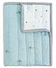 The White Cradle Organic Cotton Reversible Quilt Aeroplane Print - White Green