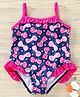 Babyhug V Cut Singlet Swimsuit Butterfly Print - Navy Blue