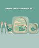 Polka Tots Eco-Friendly 5-Piece Bamboo Fiber Feeding Set For Babies, Toddlers, & Kids Includes Plate, Bowl, Glass, Spoon, Fork  Whale Design | Kids Tableware & Crockery Set