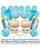 Amfin Baby Shower Foil Balloons Blue - Pack of 34