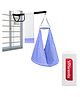 VParents Polka Dots Baby Swing Cradle with Mosquito Net Spring & Metal Window Cradle Hanger - Blue