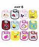 Wishkey Feeding Cotton Bibs Set of 6  (Assorted Color & Design)  