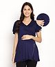 Kriti Half Sleeves Maternity Top - Navy Blue