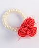 Pihoo Flower Decor Pearl Detailing Bracelet - Red