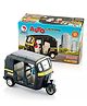 Shinsei Pull Back Auto Rickshaw Toy - Black & Yellow