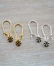 Pretty Ponytails Set Of 2 Flower Hoop Drop Earring - Gold & Silver