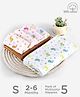 Babyhug Muslin Cloth Nappy Set of 5 Small - Multicolor Printed