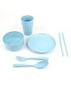 Wheat Straw Feeding Set Pack of 7 - Light Blue