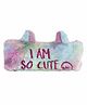 Spiky Soft Fur Pencil Pouch Embroidered - Blue
