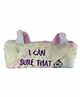 Spiky Soft Fur Pencil Pouch Embroidered - White