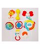 YAMAMA Baby Rattle Teether Toy Set Pack Of 8 - Multicolor