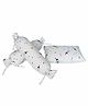 The White Cradle Cot Pillow & 2 Bolsters Set with Fillers Puppy Print - White Blue