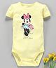 Fox Baby Half Sleeves Onesie Minnie Print - Light Yellow