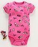 Fox Baby Half Sleeves Onesie Minnie Print - Pink