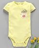 Fox Baby Short Sleeves Onesie Pop Corn Print - Light Yellow