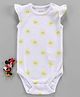 Fox Baby Cap Sleeves Onesie Sun Print - White