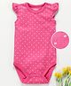Fox Baby Cap Sleeves Onesie Polka Dot Print - Pink