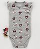Fox Baby Cap Sleeves Onesie Minnie Mouse Print - Grey