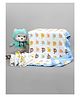 Mom's Home Muslin Elephant Printed Towel & Wash Cloths Set Pack of 6 - White