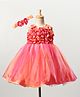 Li&Li BOUTIQUE Sleeveless Flower Applique Flared Dress With Headband - Peach
