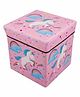 FunBlast Multi Functional Folding Storage  Box Unicorn Print - (Color may vary)