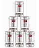 Hazel Transparent Stainless Steel & Plastic Snack Containers Set of 6 - 600 ml each