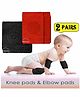 Babymoon Baby AntiSlip Stretchable Knee Cap Elbow Safety Protector Set Of 2 - Black & Red