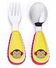 Skip Hop Stainless Steel Fork & Spoon Set Monkey Print - Yellow