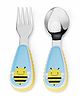 Skip Hop Stainless Steel Fork & Spoon Set Honey Bee Print - Blue
