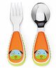 Skip Hop Stainless Steel Fork & Spoon Set Puppy Print - Orange