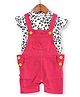 Nino Bambino Organic Cotton Short Sleeves Printed Top & Dungaree Set - Pink