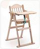Babyhug Salvador Wooden Foldable Baby Dinning High Chair - Natural| No Assembly Required| Eco Friendly| Neutral Astetics 