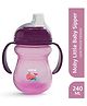 LuvLap Moby Little Spout Sipper for Infant/Toddler, 240ml, Anti-Spill Sippy Cup with Soft Silicone Spout BPA Free, 6m+ (Purple)