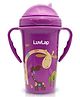 LuvLap Tiny Giffy Sippy Cup, Silicone Straw, BPA Free, 300 ml 18m+ (Purple)