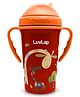 LuvLap Tiny Giffy Sippy Cup, Silicone Straw, BPA Free, 300 ml 18m+ (Orange)
