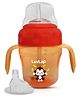LuvLap Banana Time 150ml Anti Spill, Interchangeable Sipper / Sippy Cup with Soft Silicone Spout and Straw BPA Free, 6m+ (Orange)