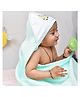Mom's Home Cotton Hooded Baby Towel Beach Print - Green 