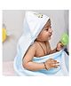 Mom's Home Cotton Hooded Baby Towel Giraffe Print - Blue 