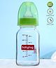 Babyhug BPA-Free Natural Glass Baby Bottle  125 ml, Green | Anti-Colic Silicone Nipple | Leak-Resistant | Durable | Travel Friendly | Dishwasher Safe | Ideal for Newborns & Toddlers