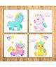WENS Unicorn Sparkle Laminated Wall Panels Set of 4 - Multicolour