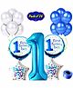Shopperskart First Birthday Balloons Combo Kit Blue - Pack of 36