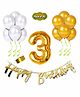 Shopperskart Third Birthday Decoration Kit Yellow - Pack of 45