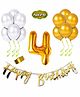 Shopperskart Fourth Birthday Decoration Kit Yellow - Pack of 45