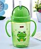 Babyhug Owl Print Straw Sipper Bottle  360 ml, Green | BPA Free | Spill-Resistant |Flip Lid | Dishwasher Safe | Travel Friendly | Ideal for Newborns & Toddlers