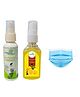 Organic MagicToilet Seat and Hand Sanitizer Combo Set with Mask Pack of 3 - 50 ml Each