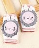 Baby Elbow & Knee Pads Bunny Applique - Grey Pink