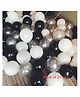 Balloon Junction Metallic Balloons Black White Silver - Pack of 51